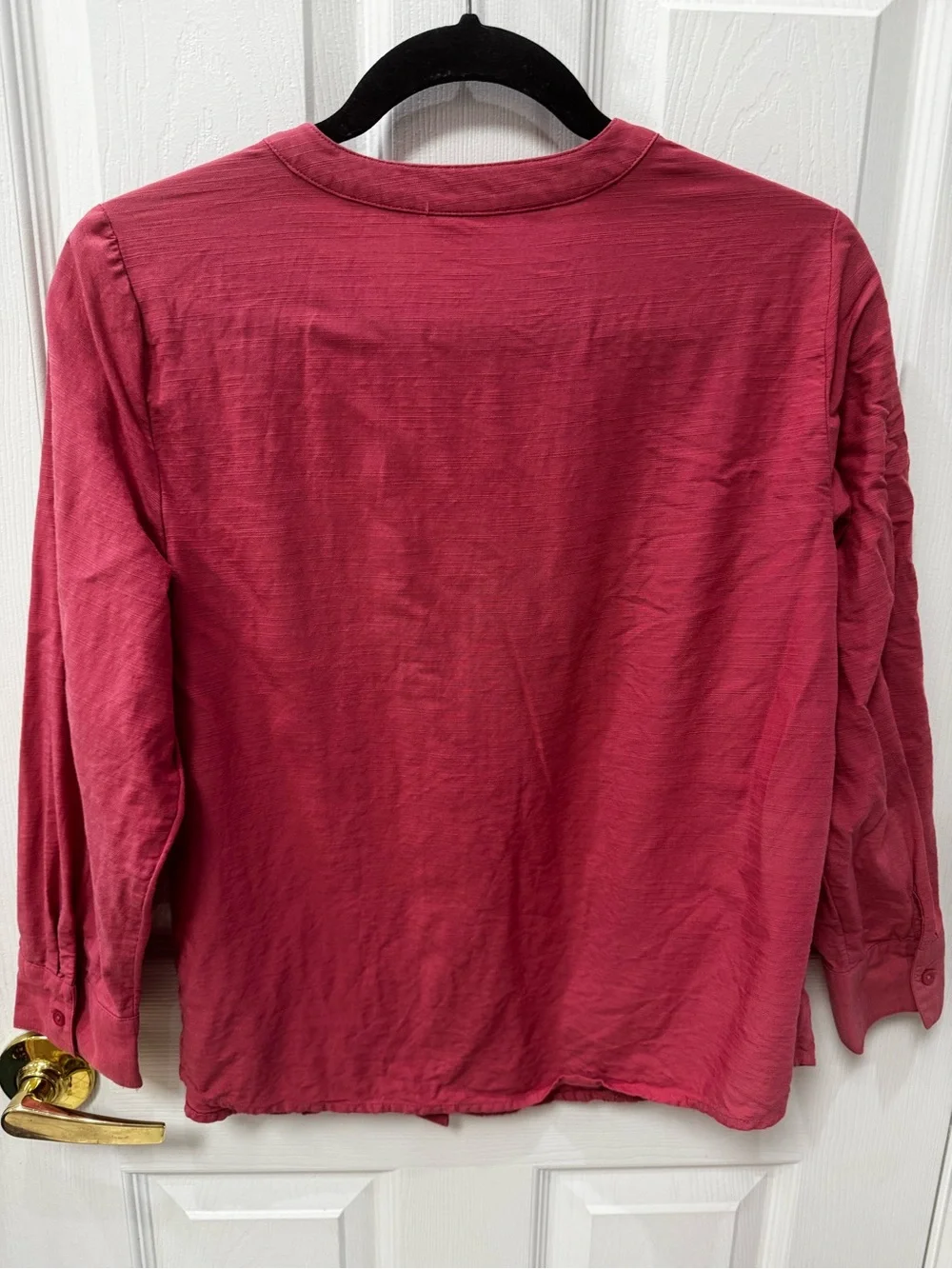 LC Lauren Conrad Rose Button-Front Lace Panel Blouse